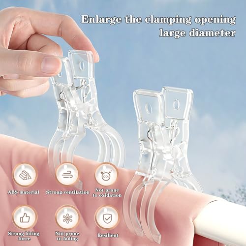 20 Pack Plastic Transparent Balloon Arch Clips for Backdrop | 3.5 Inch Heavy-Duty Spring Clamps for Birthday Decoration Accessories Beach Towels Crafts Swimming Pool Photography Studios