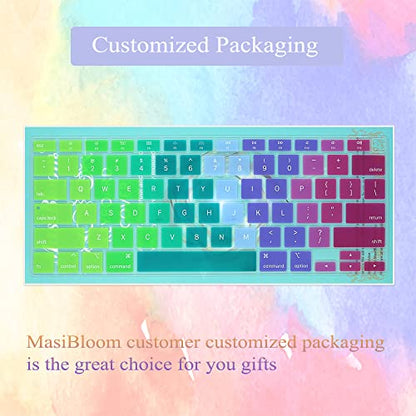 Keyboard Cover Skin for 2020 MacBook Air 13 inches M1 Chip | Silicone, US/ANSI Layout, Anti-Spill, DustProof, Keyboard Protector Accessories - color: Rainbow