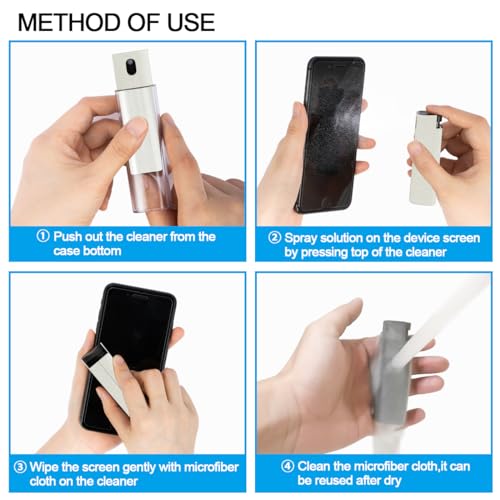 walrfid Car Screen Cleaner Spray, Electronic Touchscreen Mist Cleaning Brush Kit for TV, Laptop, iPad, iPhone, Cellphone, MacBook Pro, Tablet, PC, Computer, Monitor, LCD Screens, Eyeglasses - Cream - color: Cream