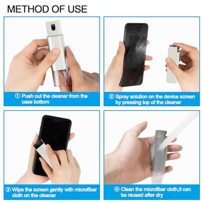walrfid Car Screen Cleaner Spray, Electronic Touchscreen Mist Cleaning Brush Kit for TV, Laptop, iPad, iPhone, Cellphone, MacBook Pro, Tablet, PC, Computer, Monitor, LCD Screens, Eyeglasses - Cream - color: Cream