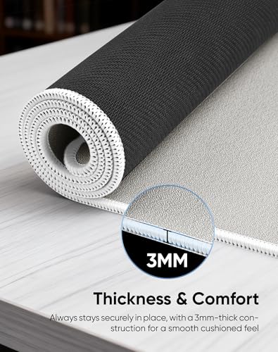 Reniteco Waterproof Large Gaming Mouse Pad with Durable Stitched Edges, Non-Slip Rubber Base, Grainy Jacquard Mouse Mat Desk Pad for Home Office Gaming, 31.5''x11.8''x0.12'', Matte Beige - color: Matte Beige, size: 31.5''x 11.8''x0.12"