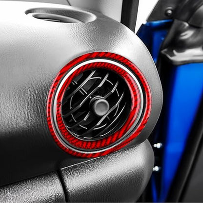 AIRSPEED for Subaru Impreza 2005 2006 2007 Air Vent Outlet Ring Cover Carbon Fiber Center Console Interior Trim Accessories, Red - color: Side Air Outlet Ring Red