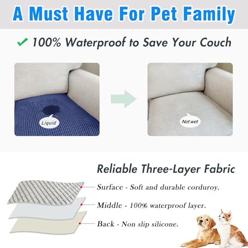 Couch Arm Covers, Sofa Arm Covers, Waterproof Armrest Cover for Sofa, Armchair, Loveseat, Headrest Cover, Non-Slip Recliner Arm Cover, Arm Chair Covers Set of 2 (Navy Blue, 19"×19") - color: Navy Blue, size: 19" x 19" - 2 pcs