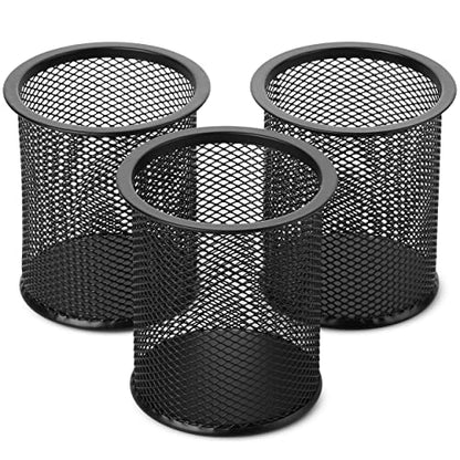 Mr. Pen- Mesh Pen Holder, 3pcs, Pen Holder, Pencil Cup Holder | Black Pen Holder, Pen Cups, Metal Pencil Holder, Black Mesh Pencil Holder, Pen Holder for Desk, Pen Organizer for Desk