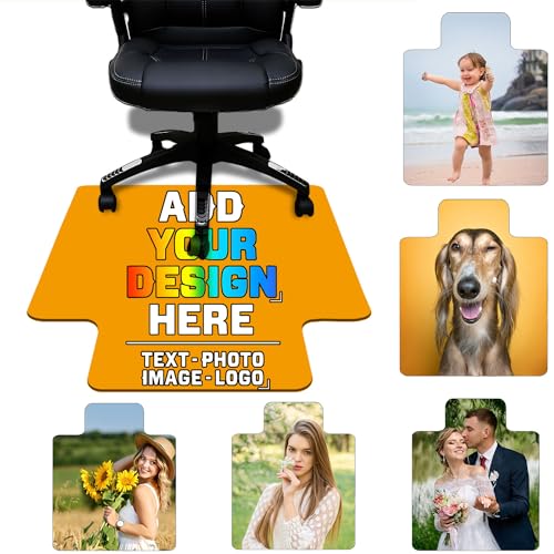Personalized Office Chair Mat 30" x 48" with Lip, Custom Photo Text Logo Durable Desk Chair Mat for Hardwood Floor, Heavy Duty Plastic Office Floor Mat Under Rolling Chairs, Croci - color: Croci, size: 30"x 48"