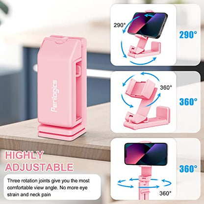 Perilogics Airplane Phone Holder Mount Universal in Flight Hands Free Viewing with Multi-Directional Dual 360 Degree Rotation (Pink) - color: Pink