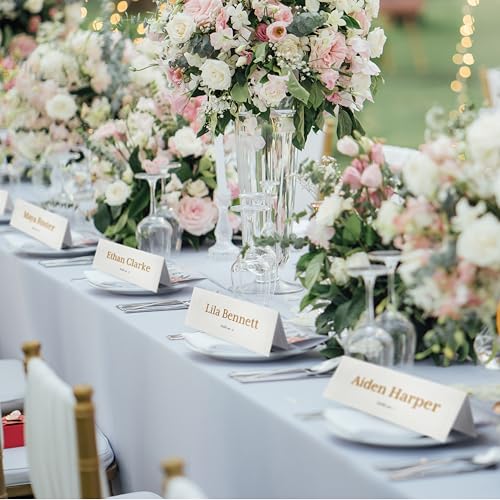 Blank Foldover Place Cards - Printable Cardstock for Inkjet & Laser - Wedding Seating Chart & Buffet Label - Table Name Card & Name Tag - 3.5 x 11 in, White, Pack of 60
