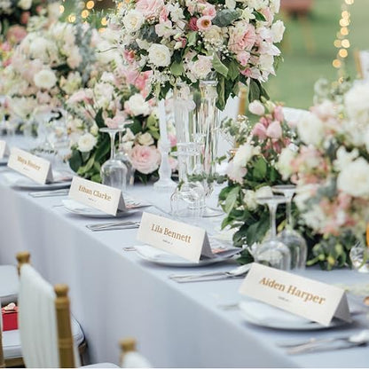 Blank Foldover Place Cards - Printable Cardstock for Inkjet & Laser - Wedding Seating Chart & Buffet Label - Table Name Card & Name Tag - 3.5 x 11 in, White, Pack of 60