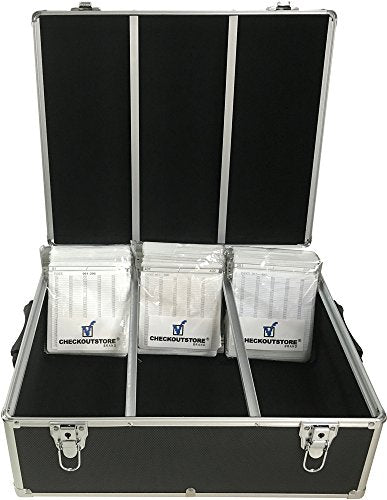 CheckOutStore (1) Aluminum CD/DVD Media Hanging Sleeves Storage Box (Black/Holds 600 Discs) - color: Black