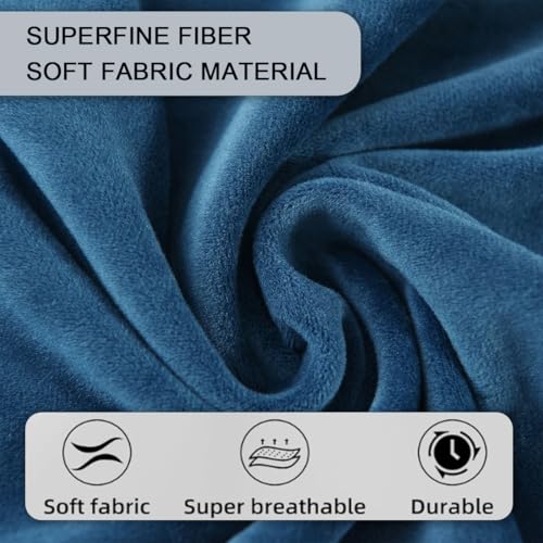 Velvet Armrest Covers for Chairs and Sofas Soft Stretch Couch Arm Cover Set of 2 Non Slip Sofa Armrest Slipcover Furniture Protector for Sofa, Couch, Armchair, Recliner, Blue - color: Blue