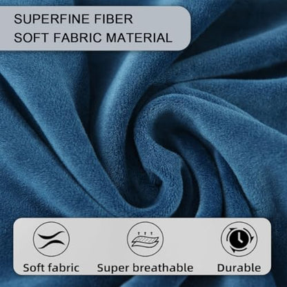 Velvet Armrest Covers for Chairs and Sofas Soft Stretch Couch Arm Cover Set of 2 Non Slip Sofa Armrest Slipcover Furniture Protector for Sofa, Couch, Armchair, Recliner, Blue - color: Blue