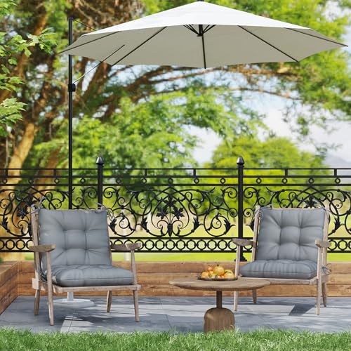 Outdoor Chair Cushions Set of 2, 42x21x4 Inch Patio Cushion for Dining/Rocking Chairs, High Back Soft Seat Pad with Ties, Indoor Outside Use, Fade-Resistant & Waterproof, Gray - color: Gray