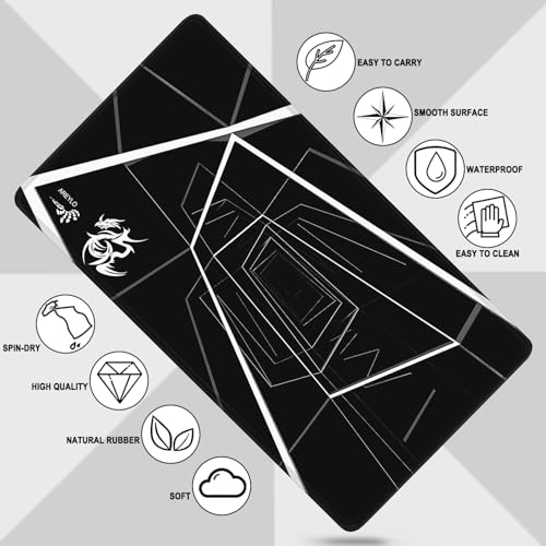 Mouse Pad Large, Waterproof Extra Large Gaming Mousepad with Stitched Edges, 31.5" x 15.7" Non-Slip Rubber Base Office Big Long Keyboard Pad for Office Gamer Home XXL, (Black Square) - color: Black Square