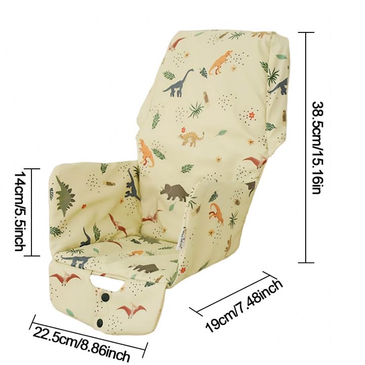 High Chair Cover for Baby High Chair Cushion Compatible with IKEA Antilop Soft and Comfortable HighChair Seat Cover Replacement Waterproof and Easy to Clean, Dinosaur - color: Sandy