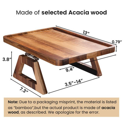 Acacia Wood Couch Arm Tray,Folding Sofa Armrest Tray,Couch Arm Table Clip-On Couch Desk for Drinks, Snacks,Phone,Remote Control - style: Classic