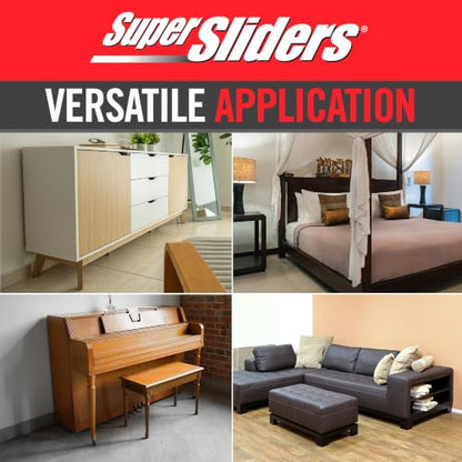 Super Sliders 5" Slide & Hide Reusable Furniture Sliders for Hard Surfaces, Anti-Slip Protective Furniture Moving Pads for Beds, Sofas, Dressers, Set of 4, Beige - size: 5 Inch, style: For Hardwood
