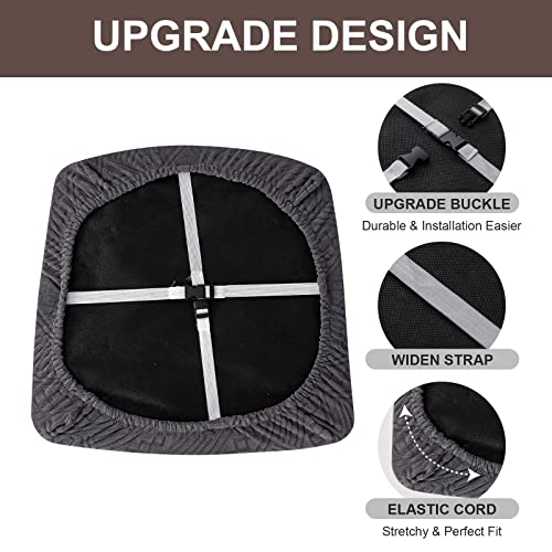 Genina Waterproof Chair Seat Covers Dining Room Chair Covers Stretch Seat Cover for Dinning Room Chair Protector Slipcovers for Kitchen, Hotel (2, Pattern1-Dark Gray) - color: Pattern1-dark Gray