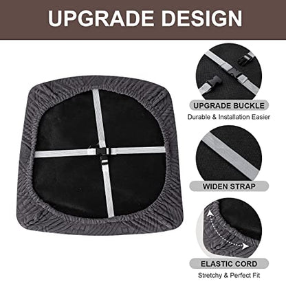 Genina Waterproof Chair Seat Covers Dining Room Chair Covers Stretch Seat Cover for Dinning Room Chair Protector Slipcovers for Kitchen, Hotel (2, Pattern1-Dark Gray) - color: Pattern1-dark Gray