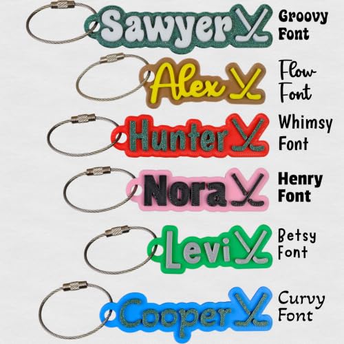 SuperFineDeesigns Bag and Water Bottle Name Tag with Cable – Custom Durable 3D Printed Name Tag Backpack & Sports Bottles - style: Hockey