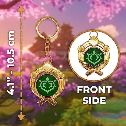 Impact Videogame Colorful Lanyard Keychains Stickers - color: Inazuma Dendro