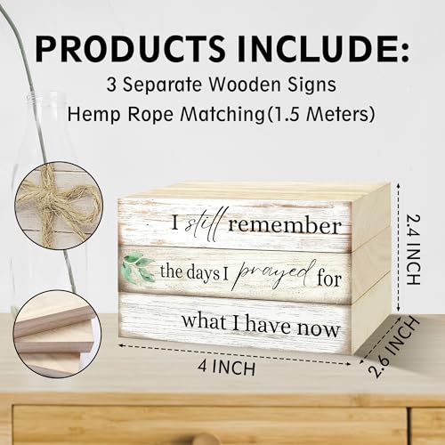 Decorative Books For Home Decor, Coffee Table Faux Wood Book Stack Decor, I Still Remember Greenery Stacked Book Decor, Stacked Display Books For Shelf Mantel Nightstand Display, Three Pieces -C(12) - style: I still remember -07