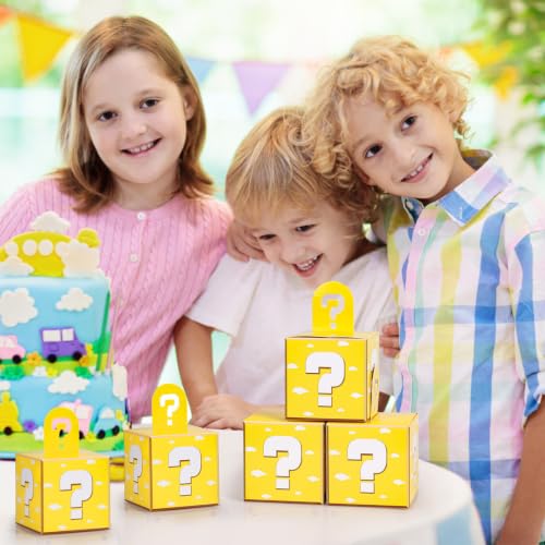 Eaezerav 24 Pcs Video Game Theme Party Treat Boxes Mystery Video Game Gift Box with Question Mark Cardboard Snack Candy Boxes for Kids Birthday Party Favors Decorations