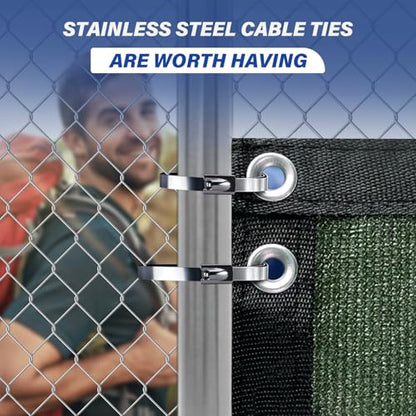 Chain Link Fence Ties 100Pcs 6 Inch Metal Zip Ties Heavy Duty Stainless Steel Outdoor Use - style: 6 inch chain link fence ties