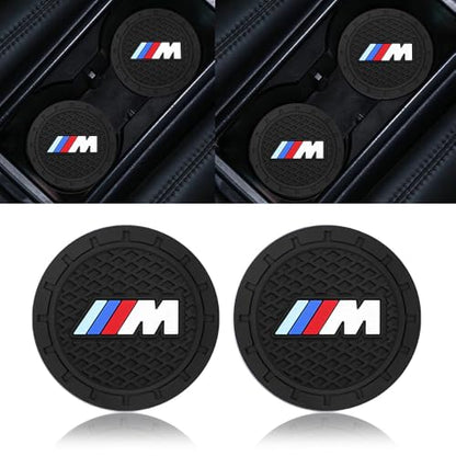 2PCS Car Cup Holder Coasters,Non-Slip Car Coasters for BMW M M2 M4 M5 M6 M8 X1 X2 X3 X5 X6 M135i M240i Z4 328i X7 Drink Holder Compatible with,Vehicle Inner Accessories for Cup Insert Mat,Silicone - color: Bd-bmm