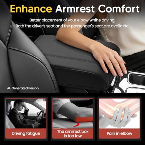 Shademax Center Console Cover for Kia Telluride 2020-2026 Armrest Cushion Pad Arm Rest Cover Leather Console Lids Protector for Kia Telluride Accessories - size: For Kia Telluride 2020-2026