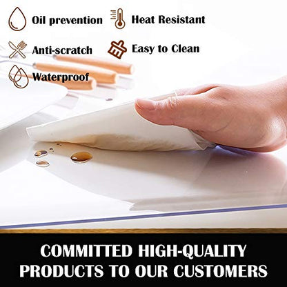 12x40 Inch Clear Plastic Office Desk Mat Table Protector PVC Night Sofa Table Table Cover Pad Children Painting Cover Mat Vinyl Easy Clean Waterproof Heat Resistant Wood Furniture Topper Pad Rectangle - color: Clear Rectangle, size: 12" x 40"