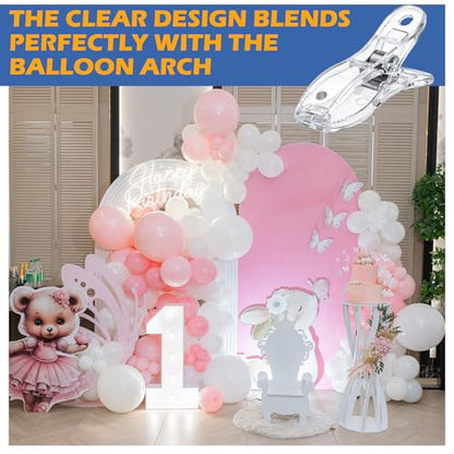 30 Pack Balloon Arch Clips Plastic Transparent Backdrop Spring Clamps 2 Inch Clear Clips for Balloon Arch Kit Birthday Decoration Crafts Woodworking Photography Studios