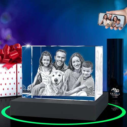ArtPix 3D Premium Crystal Photo, Personalized Gifts for Father, Dad, Men, Husband, Grandpa, Great Customized Gift With Your Own Photo for Mom, Wife, Women, Custom Glass 3D Laser Etched Picture Frame - size: XXXL Premium, style: Landscape