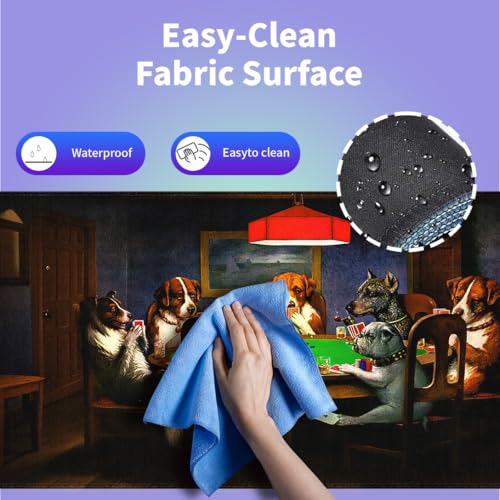 Large Gaming Mouse Pad (31.5" x 15.8") - Dogs Playing Poker Oil Painting Art Funny Cute Pets Joking Games Artwork, Extra XXL Extended Office Accessories, Premium Stitched Anti-Slip Desk Mat - color: Dogs Playing Poker