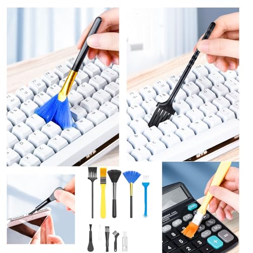 10 Pcs Small Nylon Anti Static Portable Cleaning Brush Kit for Electronics Keyboard Computer Phone