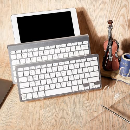 Taiyin Acrylic Keyboard Display Stand Holder Mechanical Computer Stand Shelf for Desk Transparent Acrylic 3 Tier Keyboards Storage Holder Tray for Computer Tablet Picture Frame