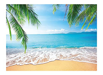 Allenjoy 8x6ft Tropical Summer Photo Booth Backdrop Beach Party Decorations for Summer Wedding Birthday Holiday Table Banner Wall Decor Background