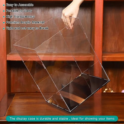 Yungyan 1 Pack Clear Self-Assembly Acrylic Display Case Transparent Dust Proof Protection Showcase for Figurine Collectibles Basketball Soccer Football Helmet (10 x 10 x 14 Inch) - size: 10 x 10 x 14 Inch
