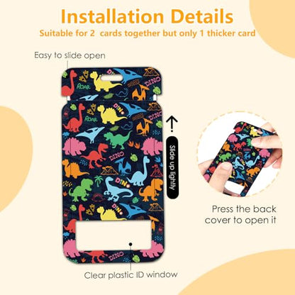 Dinosaur for ID Badge Holder, Dinosaur ID Badge Holder with Heavy-Duty Retractable Reel Clip, Gift for Teacher Nurse Adult - color: Dinosaur-black