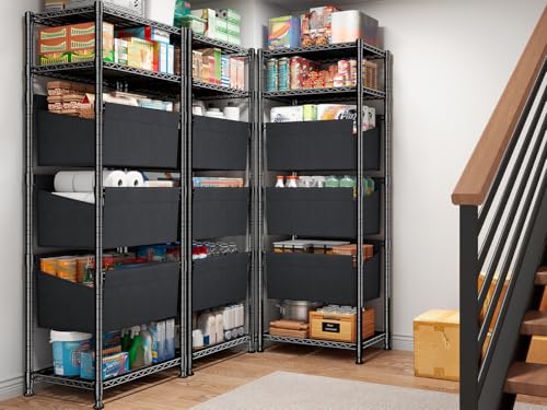 REIBII 72" H Storage Shelves 6 Tier Wire Shelving Unit Adjustable Metal Shelves for Storage Shelf Shelving Units and Storage Wire Shelf Storage Rack Shelf Metal Shelving, 72" H x 18" W x 12" D