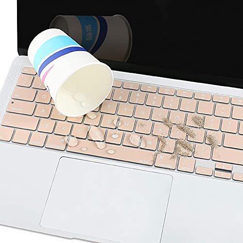 MOSISO Keyboard Cover Compatible with MacBook Air 13 inch 2022 2021 2020 Release A2337 M1 A2179 Retina Display with Touch ID Backlit Magic Keyboard, Waterproof Protective Silicone Skin, Camel - color: Camel