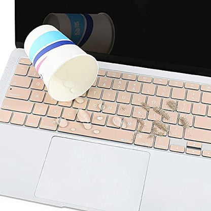 MOSISO Keyboard Cover Compatible with MacBook Air 13 inch 2022 2021 2020 Release A2337 M1 A2179 Retina Display with Touch ID Backlit Magic Keyboard, Waterproof Protective Silicone Skin, Camel - color: Camel