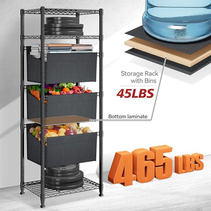 REIBII 72" H Storage Shelves 6 Tier Wire Shelving Unit Adjustable Metal Shelves for Storage Shelf Shelving Units and Storage Wire Shelf Storage Rack Shelf Metal Shelving, 72" H x 18" W x 12" D