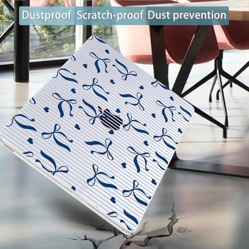 Mektron Case for 2026 MacBook Neo 13-inch A18 Pro chip A3404 Laptop Cover with 13-inch (Diagonal) Liquid Retina Display+ Keyboard Cover+ Screen Protector, Bowknots Blue Striped - color: Bowknots Blue Striped