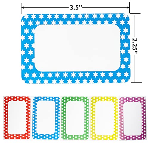 3.5"x2.25" Colorful Name Tags 400pc 5 Colors Name Tag Stickers for Office, School, Classroom, Kitchen, Refrigerator
