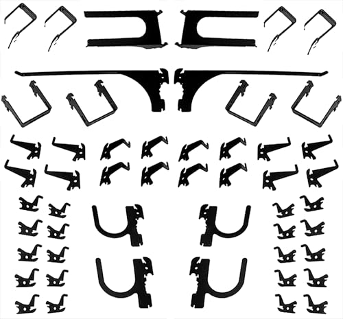 Wall Control 52-Piece Metal Hook Assortment - Black Steel Tool Board Hooks, Bulk Pack - Multi-Style Set Slotted Metal Pegboard Only - Garage, Shop, Kitchen, Home Storage Organization