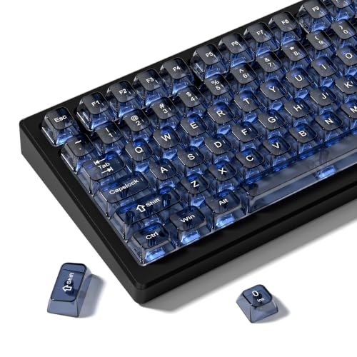 dagaladoo Clear keycaps,Transparent Keyboard keycaps,Jelly Key caps Set,Shine Through keycap，MDA Profile Keyboard caps for Mx Switches Mechanical Keyboard(Haze Blue) - color: Haze Blue