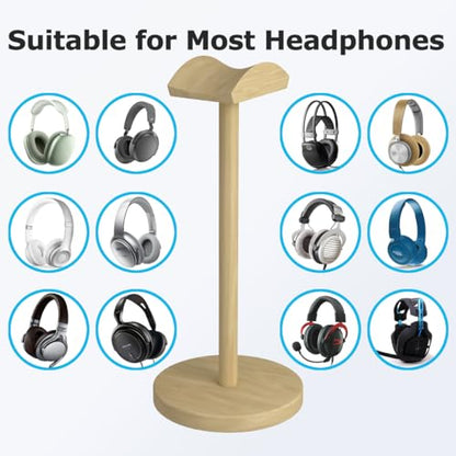 Headphone for Desk Hanger Holder Organizer Keeper Racks Storage Mount Gaming Headset Stand Premium Functional Craftmanship Headset Stand (Wood Tone) - color: wood tone