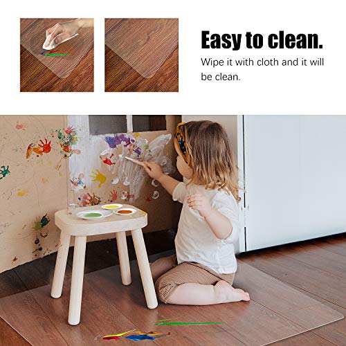 Kuyal Clear Chair Mat, Hard Floor Use, 48" x 36" Transparent Office Home Floor Protector mat Chairmats (48" x 36" Rectangle) - size: 36" x 48" Rectangle