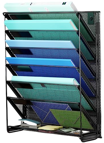 Kuntine.B Wall File Organizer (Black, 7 Tier) - color: Black, size: 7 Tier