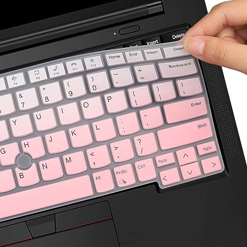 Keyboard Cover for 14" Lenovo Thinkpad x1 Carbon Gen 11/10, ThinkPad T14 T14s Gen 4/3, ThinkPad L14 P14s Gen 3，ThinkPad X1 Yoga Gen 8/7, Thinkpad E14 Gen 5 14 inch Laptop-Ombrepink - color: Ombrepink
